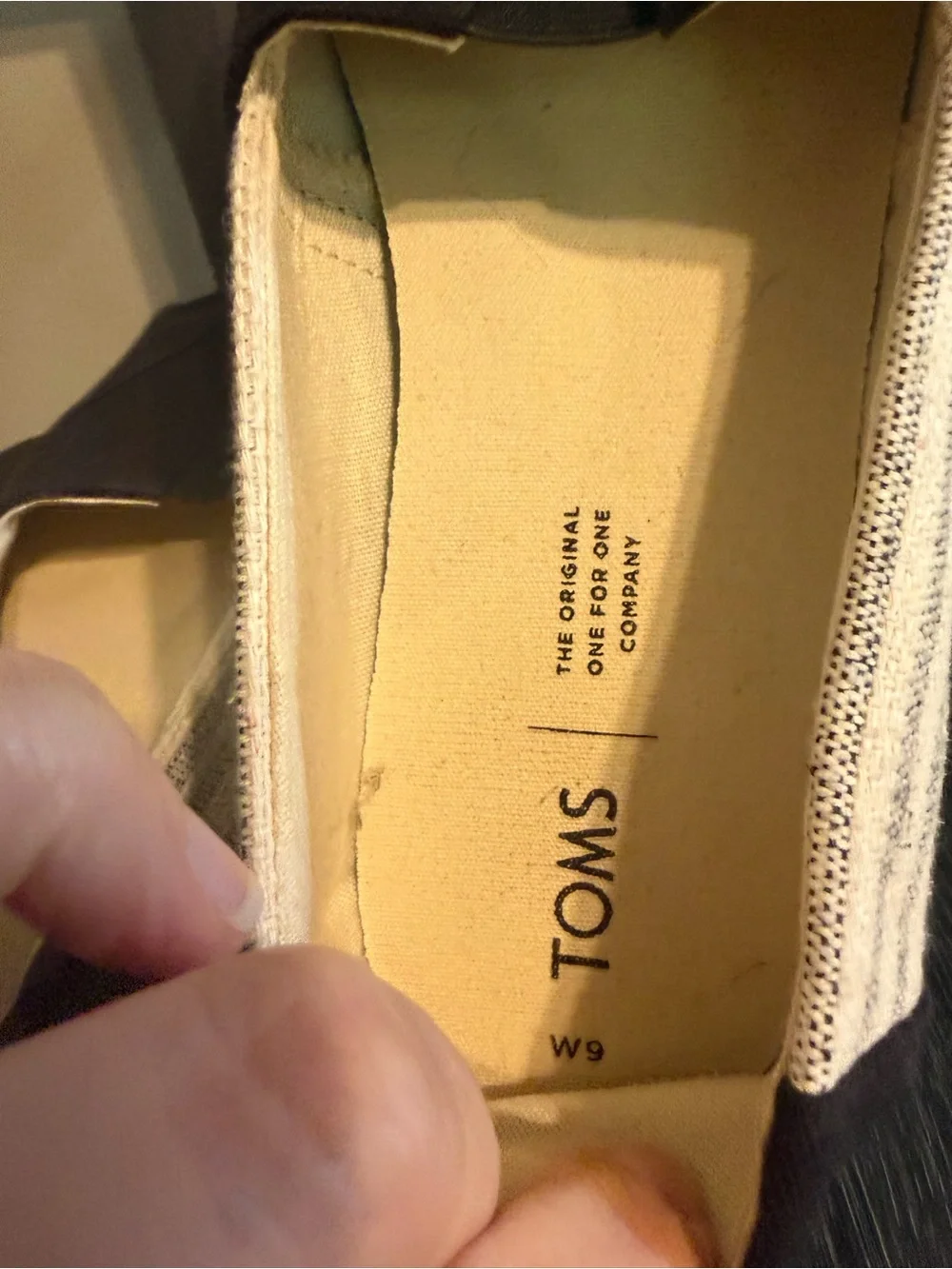 TOMS Alpargata Black Canvas Espadrille Slip-On Flats Women's Size 9